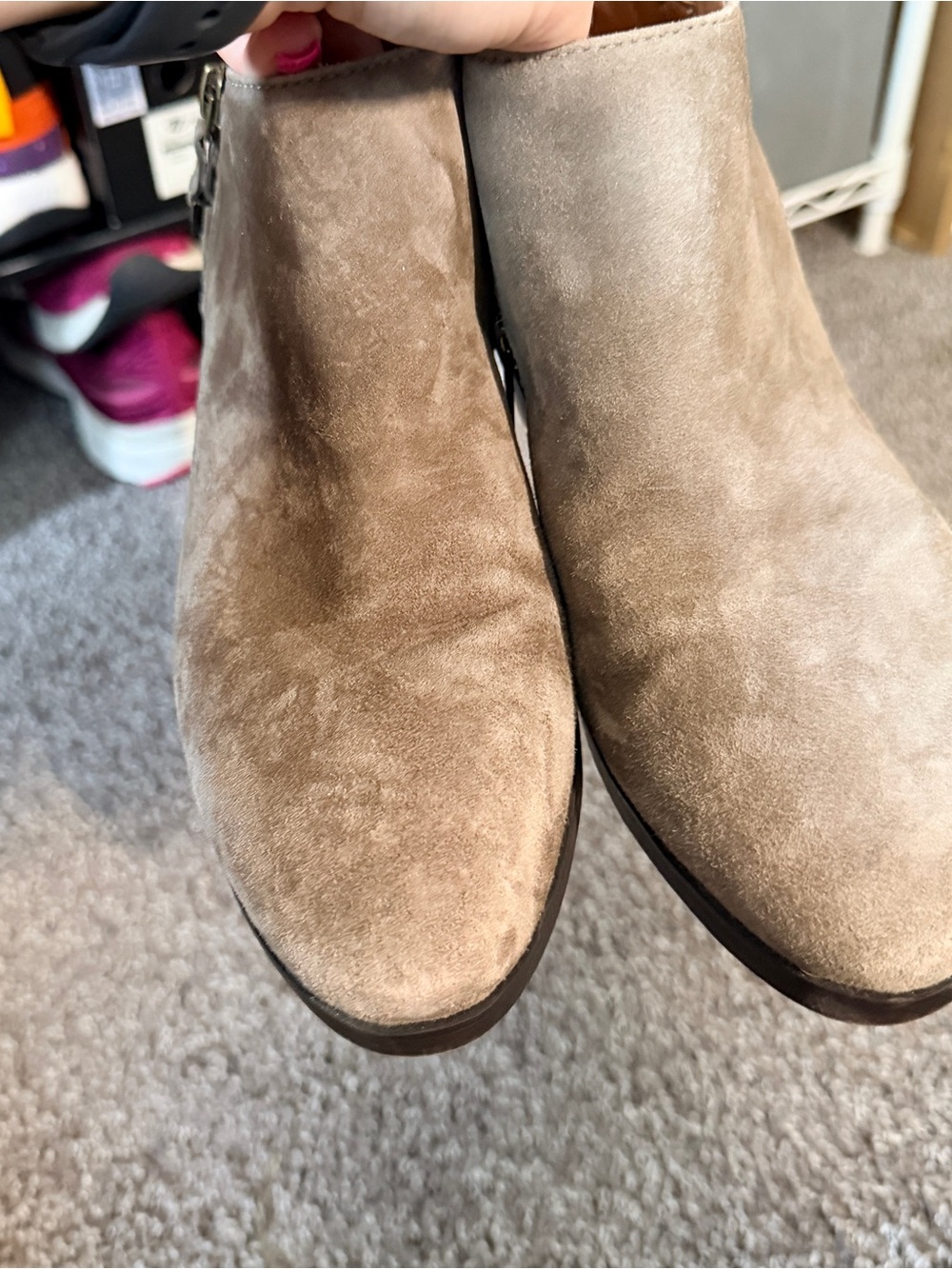 Vionic Green/Brown Faux Suede Ankle Boots size 8 - Picture 3 of 8
